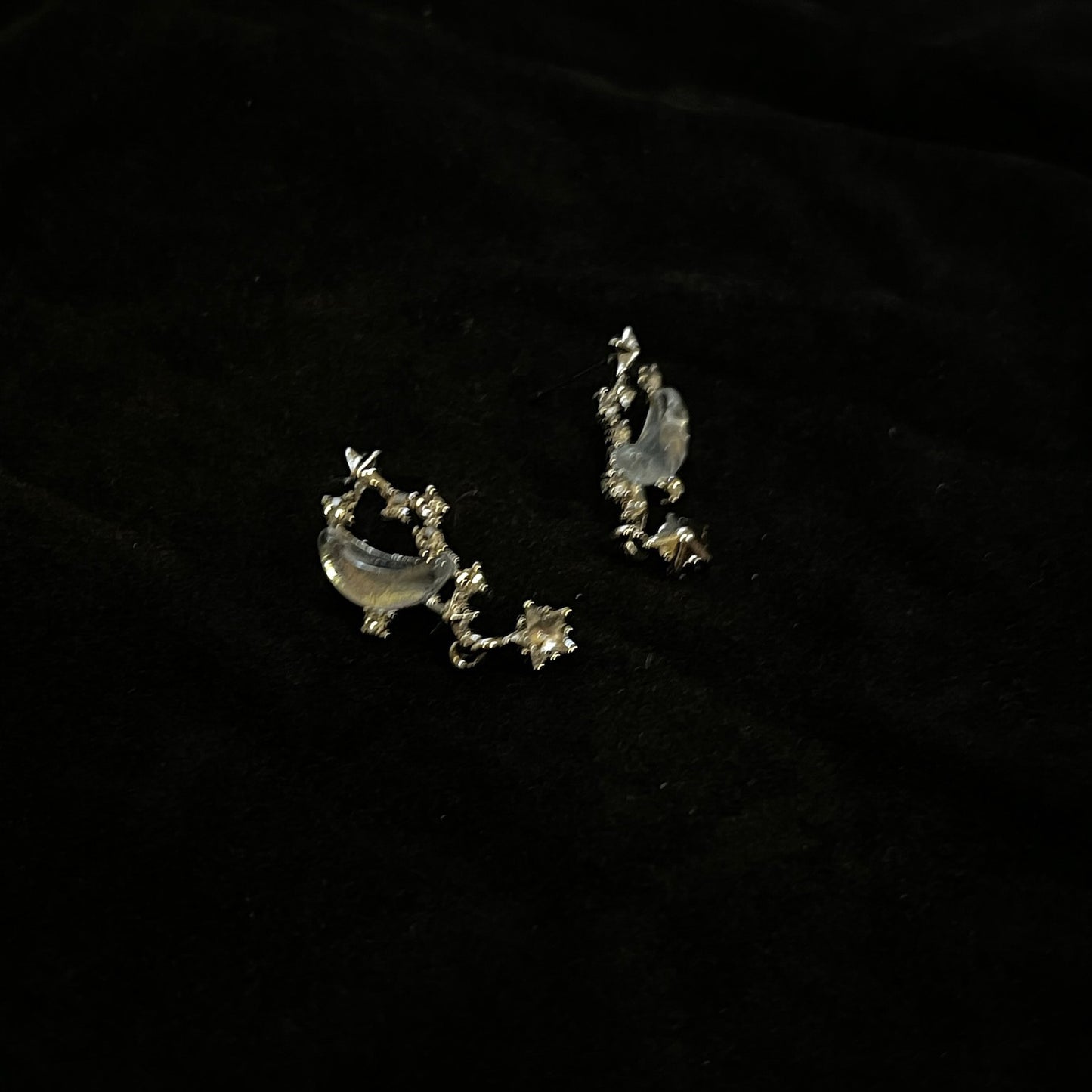 Starry Night Moonstone Earrings