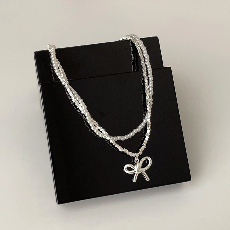 Ivory Illusion Ribbon Necklace